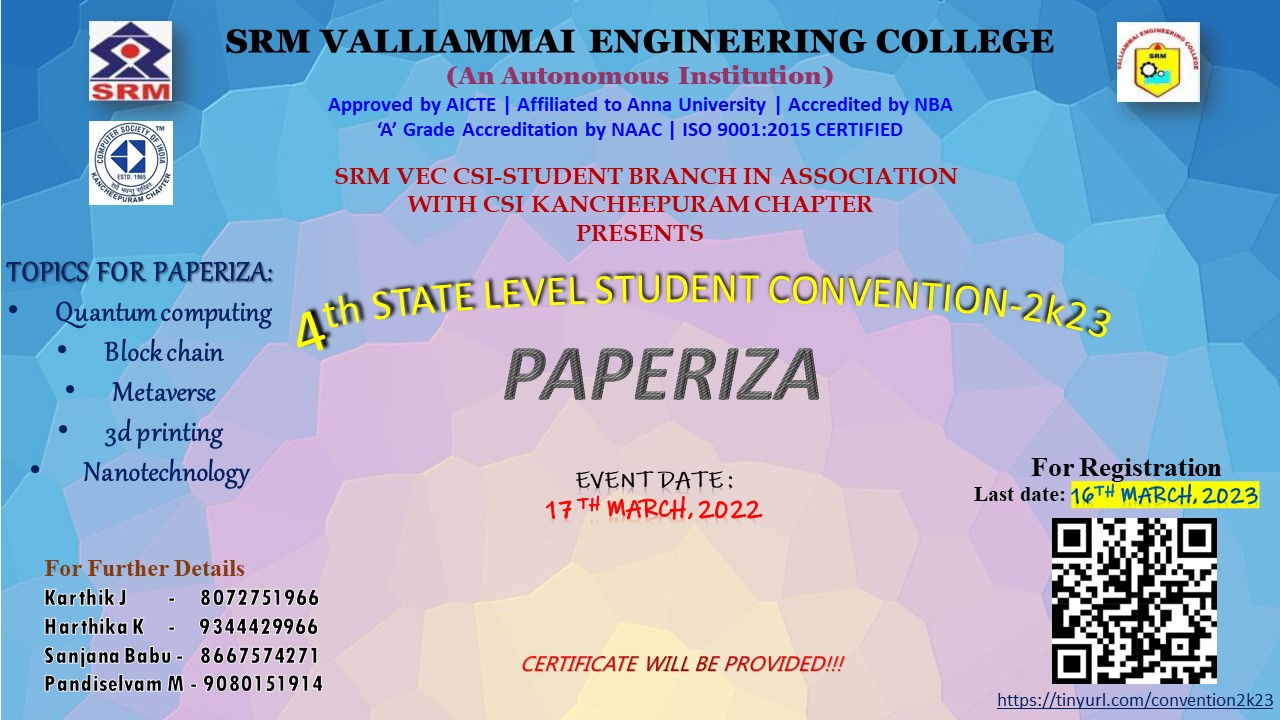 4th CSI State Level Student Convention 2023